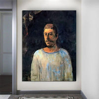 Hand Painted Oil Painting Paul Gauguin Self-Portrait: Near the Crucifixion Figure Abstract Retro Landscape Wall Art