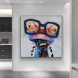 Frog With Glass Wall Art Animal Canvas Arts Bedroom