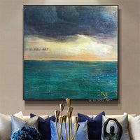 Modern Hand Painted Abstract Landscape On Canvas