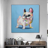 Christmas Abstract Modern Animal Hand Painted Cute Dog Thick Oil Painting on Canvas For Kid Roomative