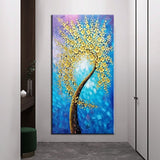 Hand Painted Knife Flower Tree Oil Painting Abstract Modern On Canvas