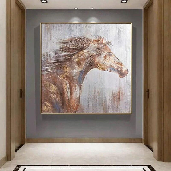 Hand Painted Modern Horse Animal Oil Painting Coloring On Canvasative As