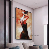 Hand Painted Modern Beautiful Lady oil painting sex nude body art Wall Art Knife