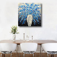 Blue Knife Oil Painting Modern Wall Art Painting Thick Texture Palette Hand Painted Abstract Canvas Painting Decor For Room