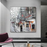 Abstract Modern Landscape York City Street View Hand Painted On Canvas For Living room