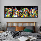 Hand Painted Oil Painting Animal Colorful Dog Abstract Home Room Decor