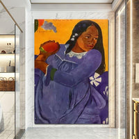 Hand Painted Art Oil Painting Paul Gauguin Woman Holding Mango Impressionism People Abstract Living Decors