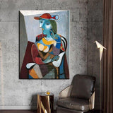 Hand Painted Famous Pablo Picasso Painting Women Painting Sitting Mary Thal Canvas Oil Painting