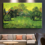 Hand Painted A park with weeping willows is a poets garden Oil Painting Van Gogh Famous Artworks Wall Art Nordic