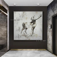 Hand Painted Elk Animal Modern Style Deer Bedroom office bar Home decoration