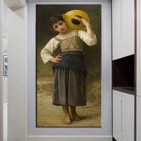 Hand Painted Oil Painting Citon William Adolphe Bouguereau《The Water Girl》Canvas Home interior