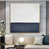 Hand Painted Art Oil Painting Simple Black and White Abstract On Canvas Adornment Live Room