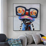 Frog With Glass Wall Art Animal Canvas Arts Bedroom