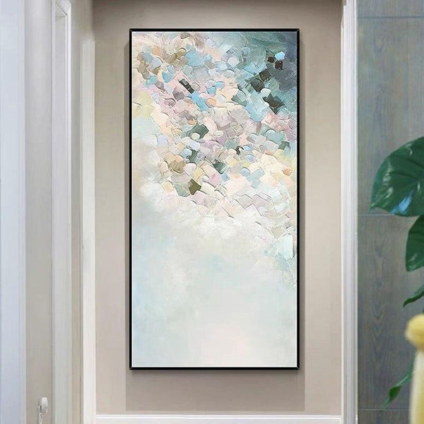 Hand Painted Abstract Oil Painting Canvas Modern Minimalist Knife Street Bright Color Blockative