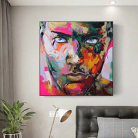 Hand Painted Francoise Nielly Palette knife portrait Face Oil painting Character figure canva wall Art picture As