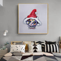 Christmas Decor Hand Painted Cool Cat Family Wall Decoration With Animal Oil painting For Kid Room