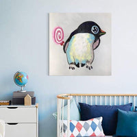 Cute Cartoon Penguin Hand Painted Oil Painting Modern Animal As