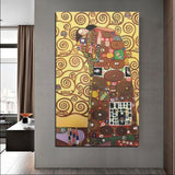 Hand Painted Classic Gustav Klimt meets ﹝Fulfillment﹞Abstract Oil Painting Arts