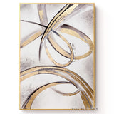 art Hand Painted yellow Golden Foil Painting Foil painting Modern Hand Painted Canvas Art