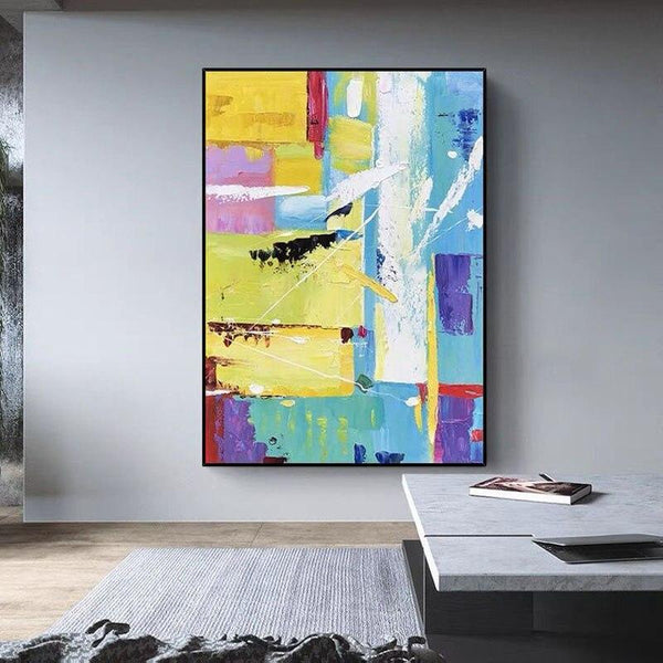 Colorful Texture Hand Painted Modern Abstract Oil Painting On Canvas