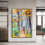 Hand Painted Knife Oil Painting Modern Landscape People Abstract Canvas For Wall Art Home Room Decoration