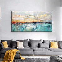 Artwork Hand Painted Of Abstract Landscape On Canvas