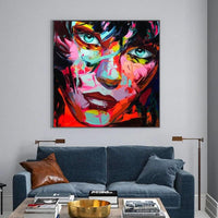 Abstract Hand Painted palette knife portrait Sexy woman face oil painting on Canvas wall Art Home decor