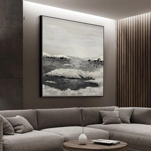 Gray Hand Painted Contemporary Wall Art New Abstract Oil Painting on Canvas Design Art Oil Painting Unframed