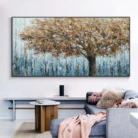 Hand Painted Canvas Abstract Trees Modern Decorative Wall Art