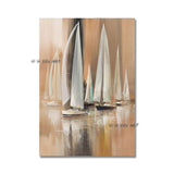 Hand Painted Sailboats Canvas Art Hand Painted Beautiful Abstract Blue Ocean Seascape Oil Paintings