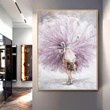 Hand Painted Beautiful Girl Dance Painting on Canvas Art Modern