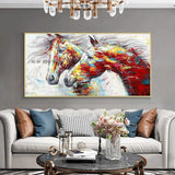 Hand Painted Abstract Wall Art Horse Minimalist Modern On Canvas Decorative For Living