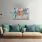 Hand Painted Oil Painting Fashion Modern Abstract Animals Zebra Poster On Canvas Wall Art