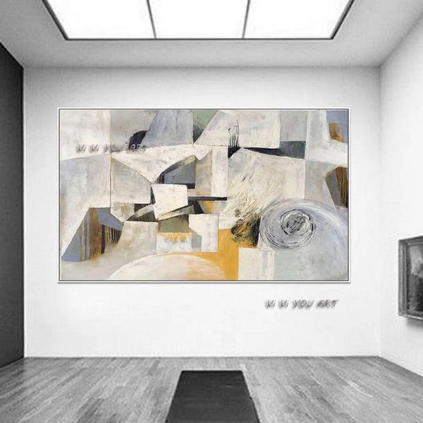 Hand Painted Abstract Modern Contemporary Bright Color Canvas Bedroom