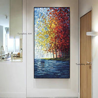 Free shipping Hand Painted Oil Painting Knife Painting Landscapes Porch Corridor Household Decorative