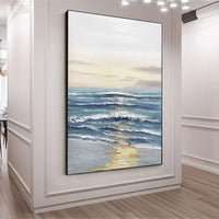 The Sunset Scenery Along The Coast Modern Hand Painted Abstract Artwork Oil Painting Canvas Painting