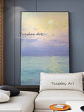 Hand Painted Seascape Sunrise Oil Paintings on Canvas Wall Art Decor