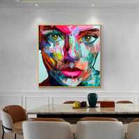 Hand Painted Palette knife Face oil paintings on canvas wall art pictures heavy texture oil painting home decoration