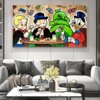 Hand Painted Modern Hand Painted Oil Painting Street Art Cartoon Characters Abstracts Room