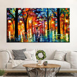 Hand Painted Hand Painted Abstract Colorful Landscape Palette Knife Street Oil Painting Abstracts