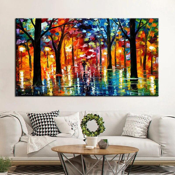 Hand Painted Hand Painted Abstract Colorful Landscape Palette Knife Street Oil Painting Abstracts