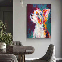 Abstract Cute Animal Dog Canvas Oil Painting Hand Painted Modern As