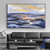 Hand Painted Painted Abstract Wild Geese Flying In The Sky Oil Painting On Canvas Seascape (hand painted)
