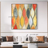 Hand Painted Bright Color Style Abstract Minimalist Modern Wall Art Decorative