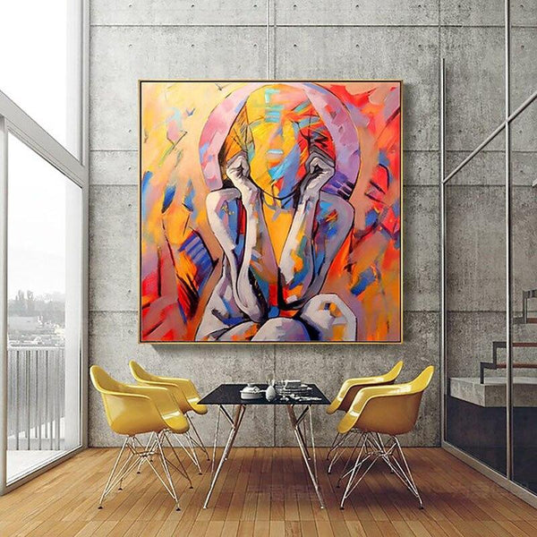 Hand Painted Woman Canvas Oil Paintings Scandinavian Decor