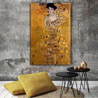 Hand Painted Retro Famous Gustav Klimt Adele Bloch Bauer I Oil Paintings Modern Wall Art Room