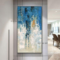 Abstract Art Decorative Wall Painting On Canvas Hand Painted Oil Vertical Painting