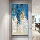 Abstract Art Decorative Wall Painting On Canvas Hand Painted Oil Vertical Painting