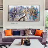 Hand Painted Knife Tree Oil Painting Modern Abstract On Canvas Landscape