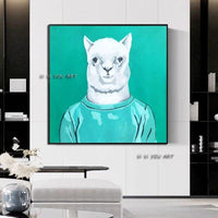 Hand Painted Colorful Animal Art On Canvas